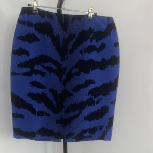 Carlisle Blue and Black Abstract Pencil Skirt
